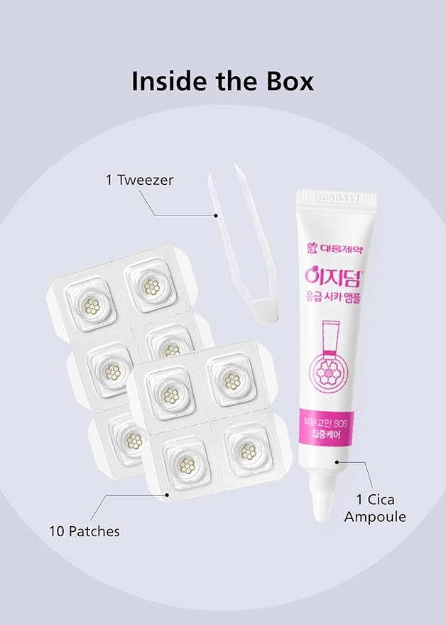 Quick Calming Magnesium Patches(20 patches) with Cica Ampoule - Intensive Care, Pimple patches, Hydrocolloid Band, Zits Spot care Overnight Home Care 2-8 hours, New boxs types-BrightBean Baby