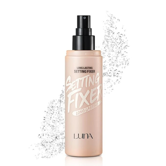 LUNA Long Lasting Setting Fixer Spray 3.3 fl oz, Weightless with Micro-Fine Mist, Natural Finish, Non-Drying Formula for All Skin Types, Korean Makeup-BrightBean Baby