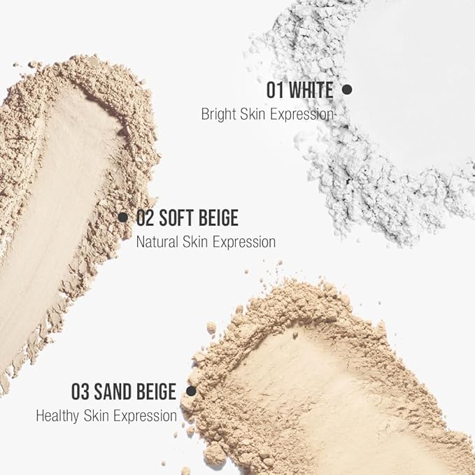 Finish Setting Pact - Blurs Pore & Fine Lines, Long-wearing, Matte Finish, Ideal for Oily Skin, Korean Makeup, 0.14 Oz. (01 White, 0.14 Oz.)-BrightBean Baby