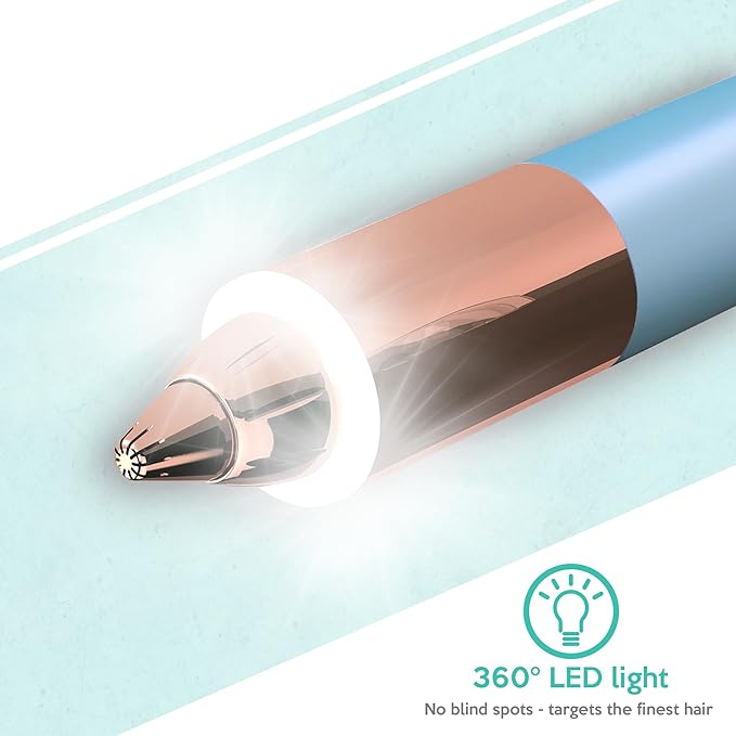 2 in 1 Flawless Eyebrow and Facial Hair Remover for Women Painless Electric Razor Epilator Trimmer Shaver with 18K Gold-Plated, USB Rechargeable, 360° LED for Eyebrow and Face Hair Removal-BrightBean Baby