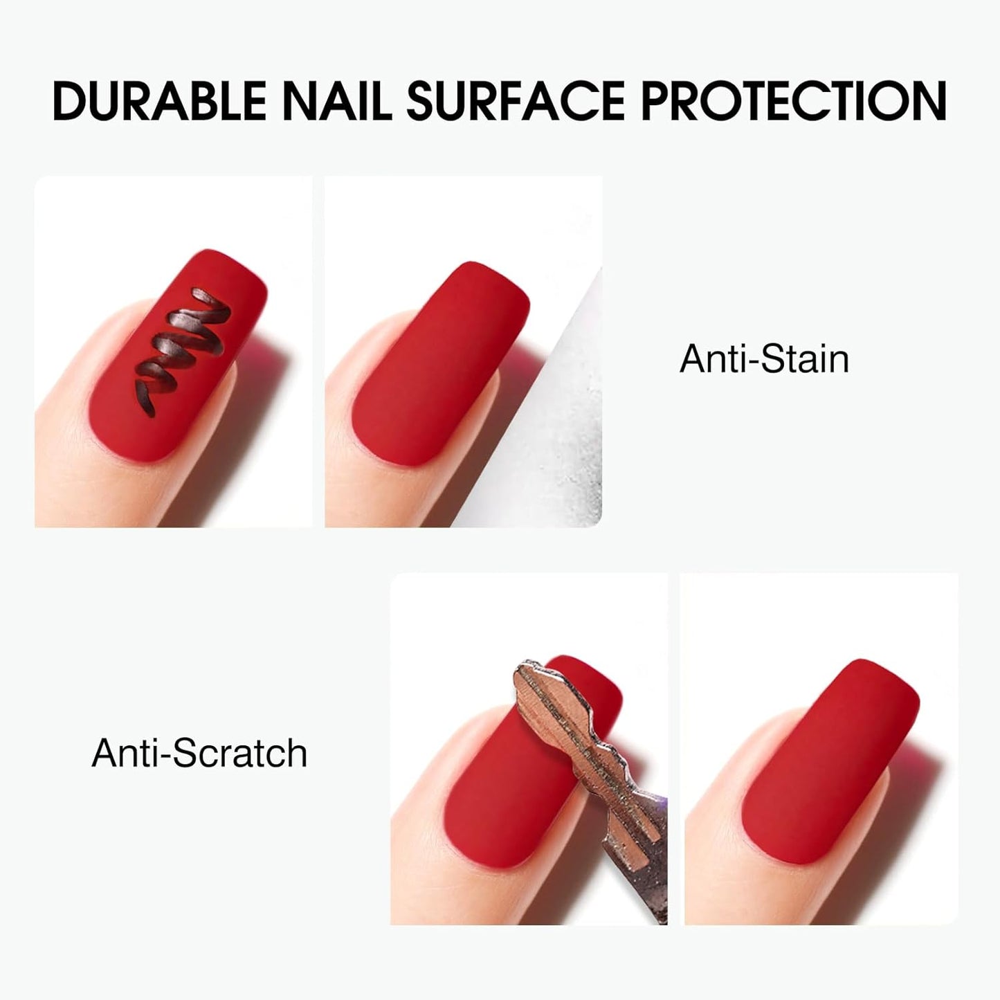 VENALISA 2 Pcs No Wipe Matte Gel Top Coat and Base Coat Set- Matte Top Coat Gel Nail Polish Kit, Soak Off Nail Art Home and Professional Manicure-BrightBean Baby