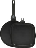 Oster SmartHandle 2-Piece Fry Pan & Pancake Pan Set – Nonstick Cookware with Removable Handle, Oven & Dishwasher Safe, Space-Saving Design