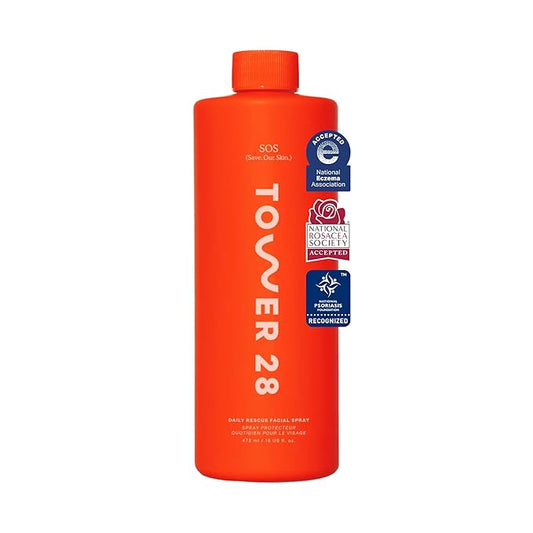 Tower 28 Beauty SOS Daily Rescue Facial Spray Jumbo Refill 16 oz / 480 mL-BrightBean Baby