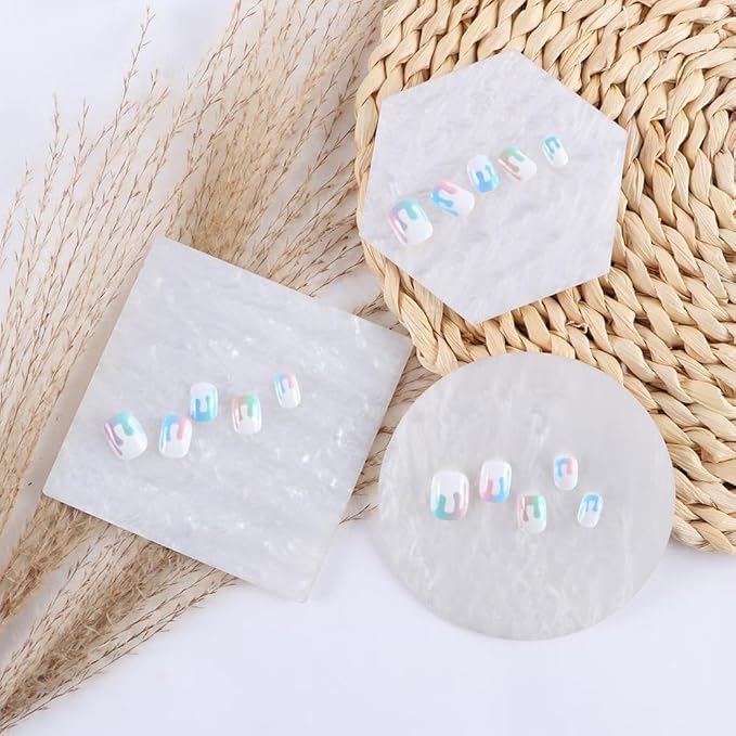 3 Pieces Resin Nail Art Palette, Nail Art Painting Gel Palette Makeup Display Board Nail Art Display Board-BrightBean Baby