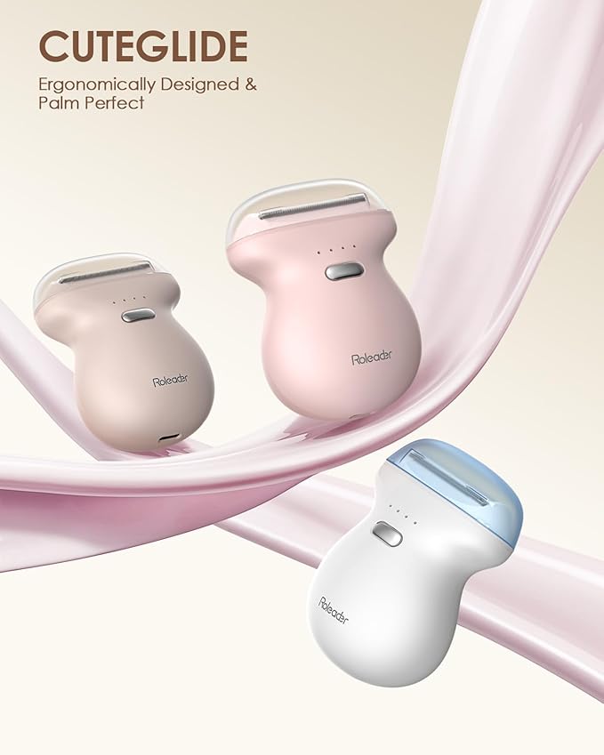 Mini Body Hair Trimmer for Travel, Womens Electric Shaver Type-C Rechargeable Hair Removal Razor with LED Display, Waterproof Wet/Dry Home Use, On-The-Go White-BrightBean Baby