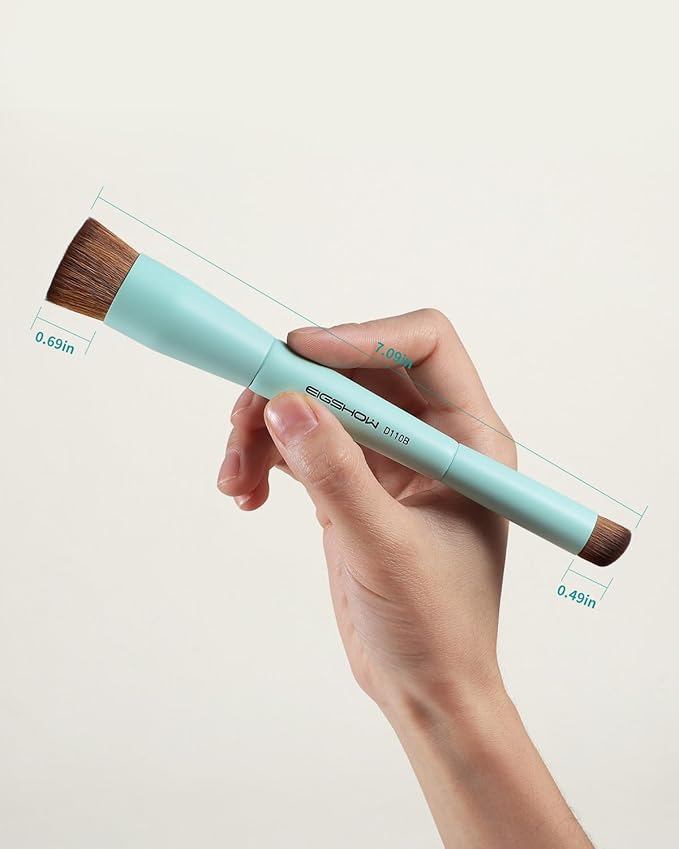 EIGSHOW Foundation and Concealer Brush, Dual Ended Makeup Brush For Flawless Foundation Coverage, Under Eye Concealer, Vegan & Cruelty-free (D110B)-BrightBean Baby