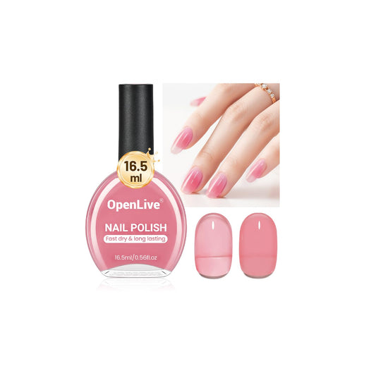 16.5ml Jelly Rose Pink Nail Polish Large Volume Quick Dry Nail Polish, Long Lasting Shine, Fingernail Toenail Nail Art DIY Home Travel Nail Art Gift-BrightBean Baby