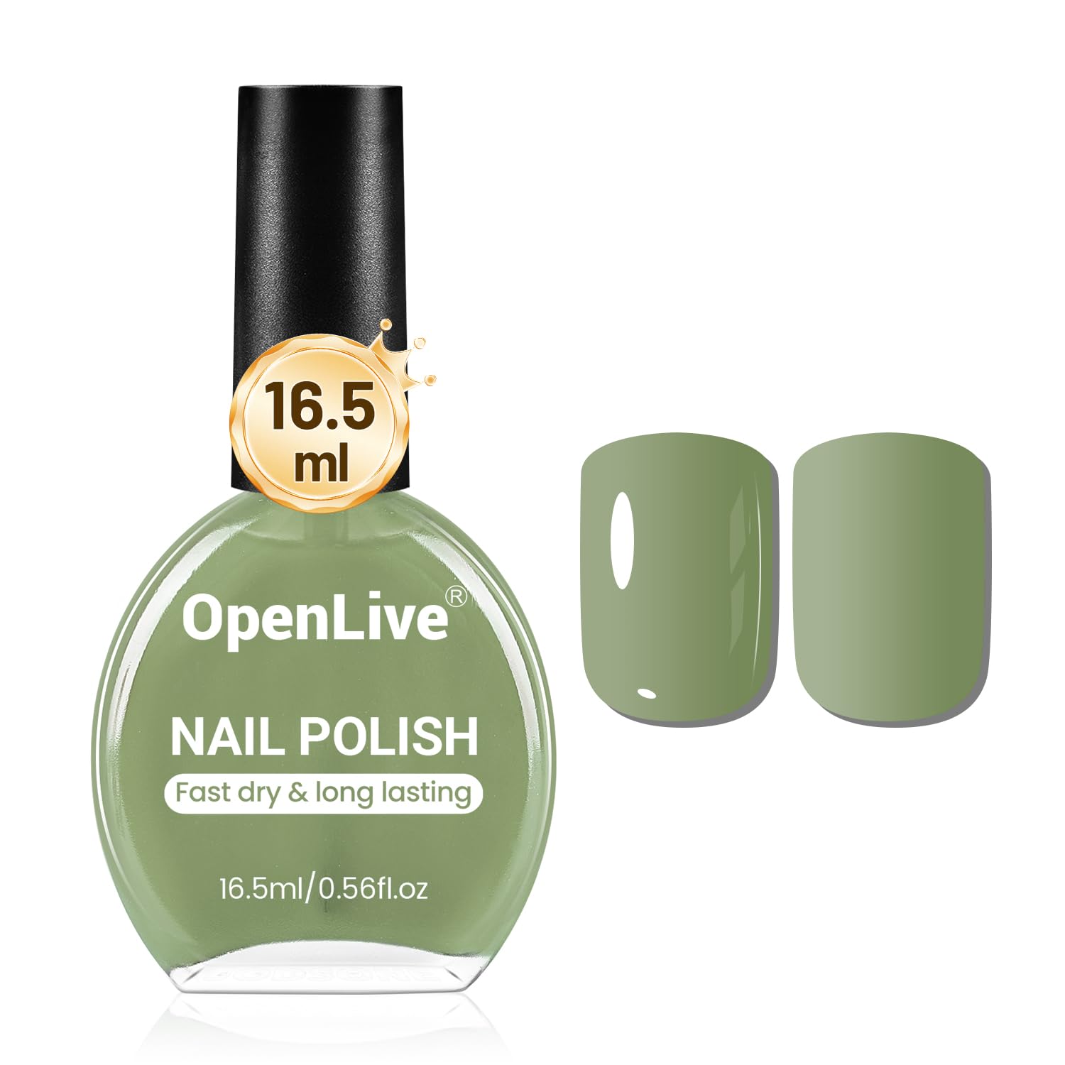16.5ml Sage Green Nail Polish Large Volume Quick Drying Nail Polish, Fast Drying and Long Lasting Color Nail Art DIY Home Manicure Gift for Women-BrightBean Baby