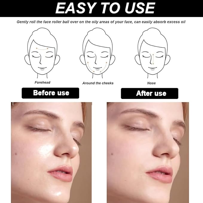 2Pcs Volcanic Face Roller Oil Control On The Go Oil-Absorbing Blotting Tool Natural Volcanic Roller Stone Ball (Black and White)-BrightBean Baby