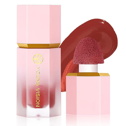 YOUNG VISION Liquid Cheek Blush -Soft Cream Rouge/Blusher Makeup, Buildable Gel-Cream Formula, Long-Wearing, Dewy Finish-BrightBean Baby