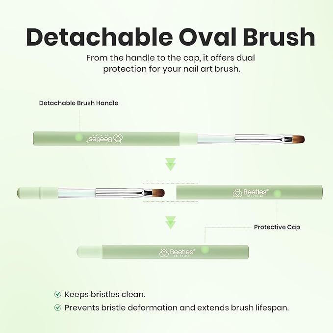 Beetles Nail Art Brushes, Clean Up Brush Gel Polish Nail Art Design Pen Painting Tools Fingernail Brush Nail Cleaning Brush Nail Art Liner Brush and Nail Dotting Pen Salon Diy at Home-BrightBean Baby