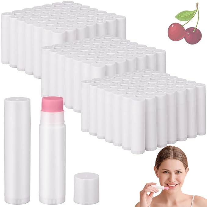 Demissle 150 Pcs Unlabeled Lip Balm Bulk Chapped Stick Blank Mini Lip Balm Gifts Moisturizing Lip Balms Favors for Women Homeless Wedding Bridal Shower Favors Baby Shower Guests Favors(Cherry)-BrightBean Baby
