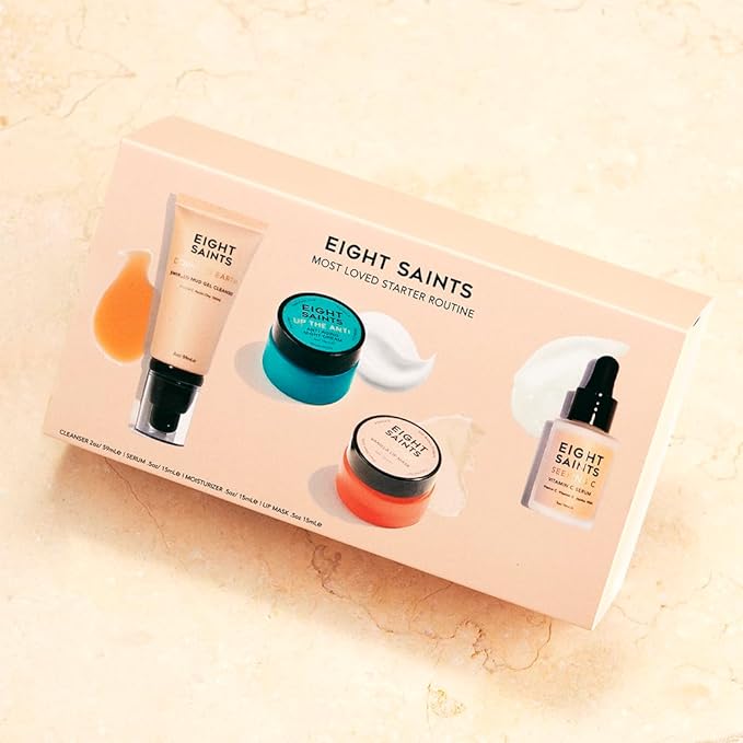 Eight Saints Skincare Most Loved Skincare Set, Face Wash, Vitamin C Face Serum, Niacinamide Anti Aging Cream, Lip Mask, Gift Set-BrightBean Baby