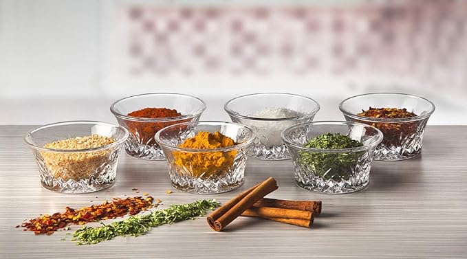 Godinger Bowl Set - Mini Crystal Prep, Dip, Dessert, Bar Dish Bowls - Set of 6, 2oz