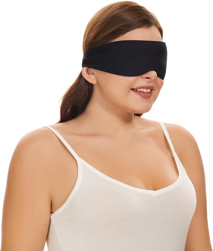 Alaska Bear Sleep Mask for Side Sleepers 2022 Headband Design, Cup-Shaped and Extra-Soft, 100 Blackout Eye Mask Shades Cover for Men and Women Home or Travel, Machine Washable, Black-BrightBean Baby