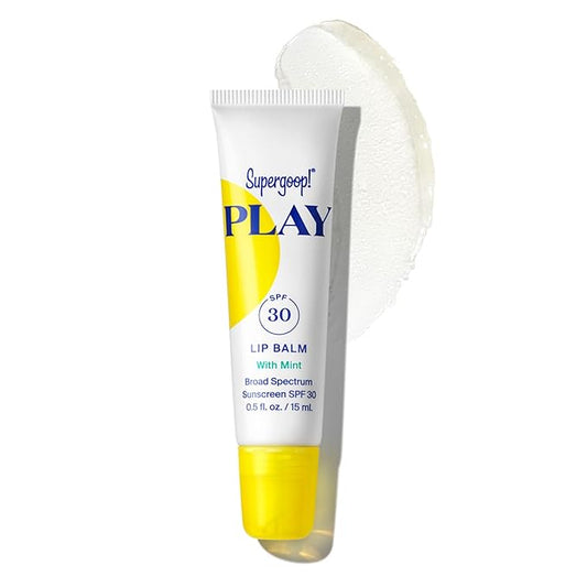 Supergoop! PLAY Lip Balm SPF 30 with Mint, 0.5 fl oz - Broad Spectrum SPF Lip Balm with Hydrating Honey, Shea Butter & Sunflower Seed Oil - Clean Ingredients - Great for Active Days-BrightBean Baby