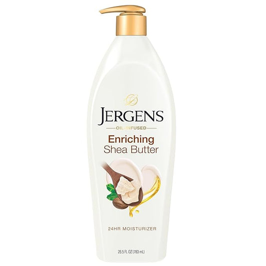 Jergens Shea Butter Hand and Body Lotion, Deep Conditioning Moisturizer, 3X More Radiant Skin, with Pure Shea Butter, Dermatologist Tested, 26.5 Oz-BrightBean Baby