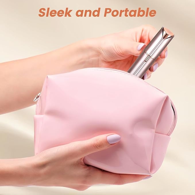 Facial Hair Remover for Women- as Seen on TV Painless Face Shaver -Mini Hair Remover, Electric Razor Shaver Portable Bikini Epilator for Lips, Chin, Armpit, Peach Fuzz, Fingers, Neck, Cheek(Champagne-BrightBean Baby
