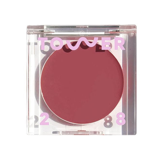 Tower 28 Beauty BeachPlease Cream Blush for Cheeks and Lips - Multi-Purpose Lip and Cheek Tint in Mauve Blush - for Sensitive Skin – Color OFFICE HOUR, Luminous Finish-BrightBean Baby