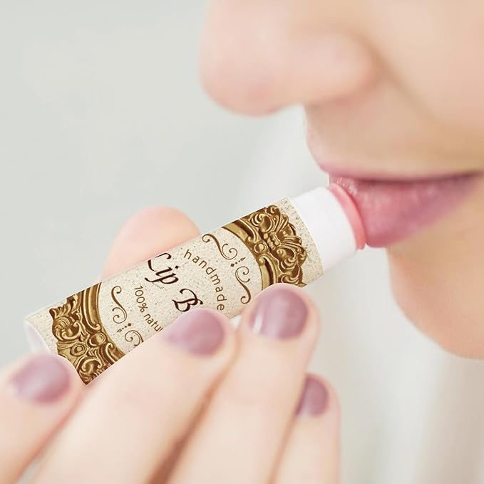 CRASPIRE 80Pcs 8 Styles Lip Balm Sticker Retro Photo Frame Self-Adhesive Homemade Lip Balm Labels Vintage Square DIY Label Stickers for Lip Balm Containers Cosmetics Lipsticks-BrightBean Baby