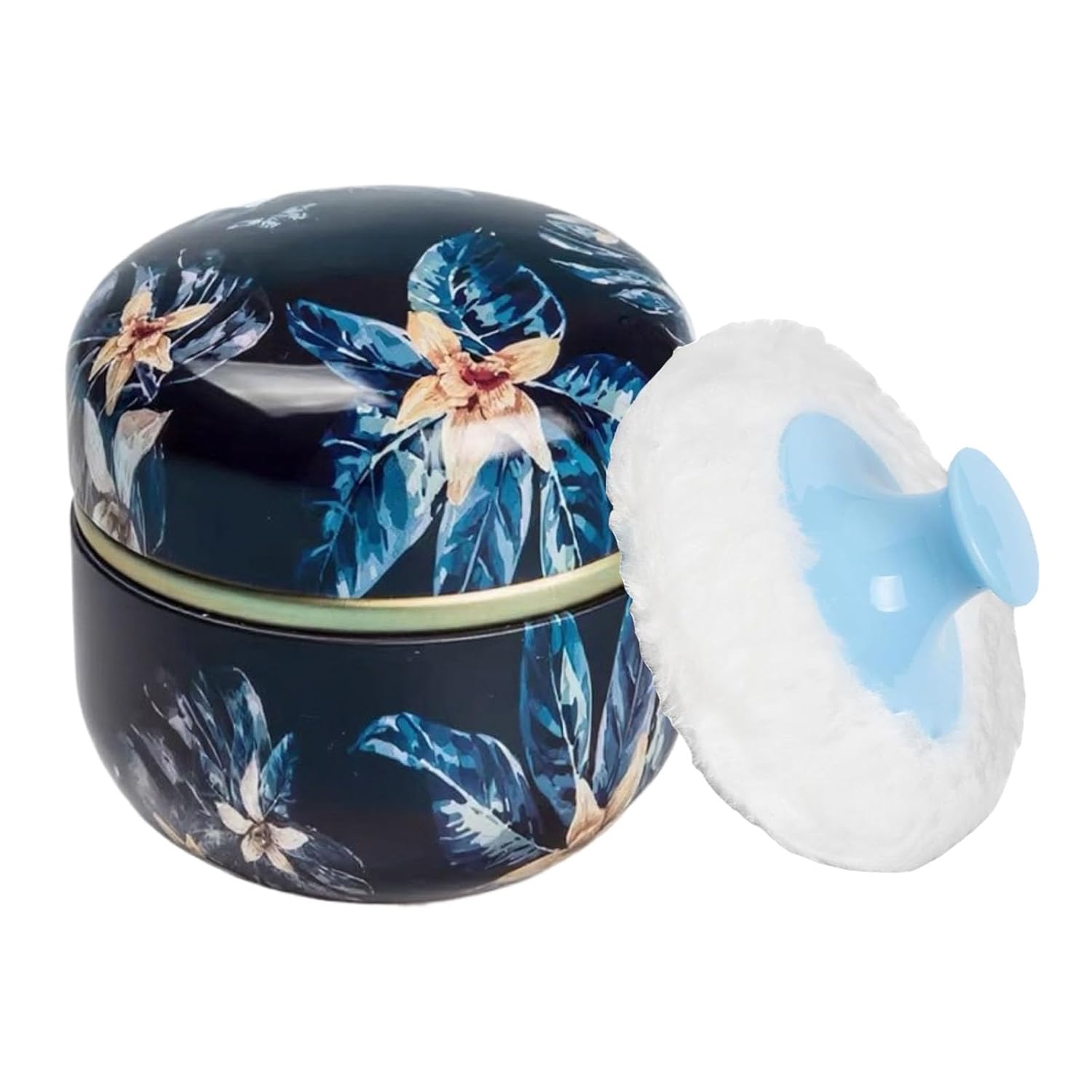 Body Powder Puff and Container, 3.35" Portable Dusting Powder Container with Soft Puff Loose Powder Case Box Jar with Lids for Baby Women Home and Travel Use-BrightBean Baby