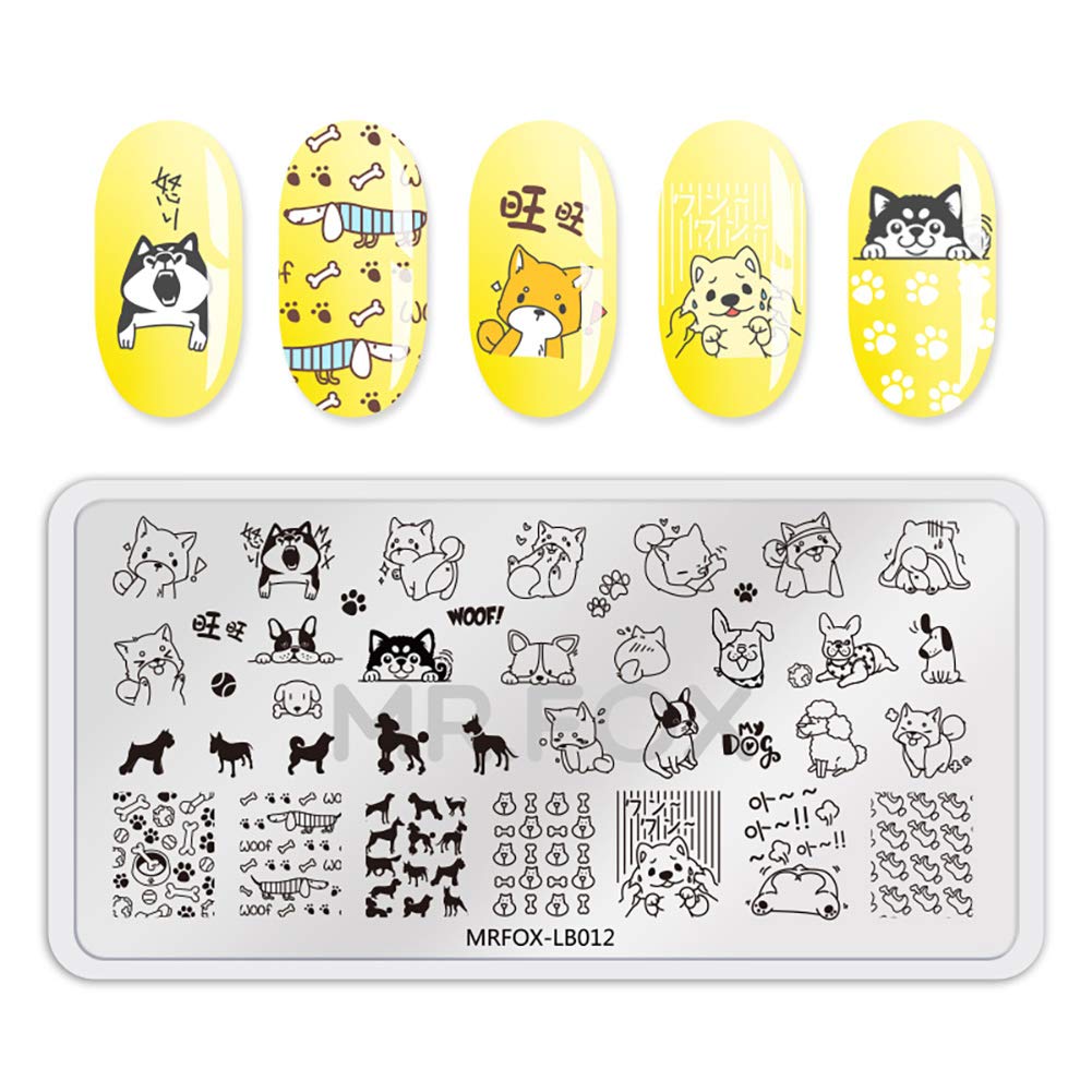 MR.FOX 5 pcs Nail Printing Board Set a Variety of cat Claws Kittens Puppies Unicorns and Other Patterns Art DIY Stamping templates-BrightBean Baby