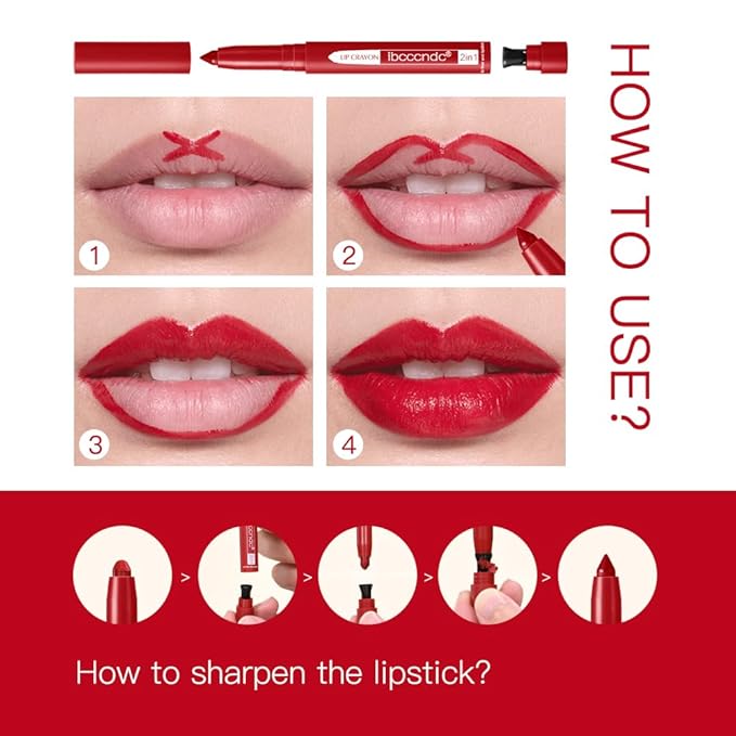 ibcccndc 6PCS Lip Liner and Lipstick Set - High Pigmented Creamy Matte Lip Liner Pencil Set for Girls and Women, Lip Makeup Gift Sets - Waterproof Formula (B)-BrightBean Baby