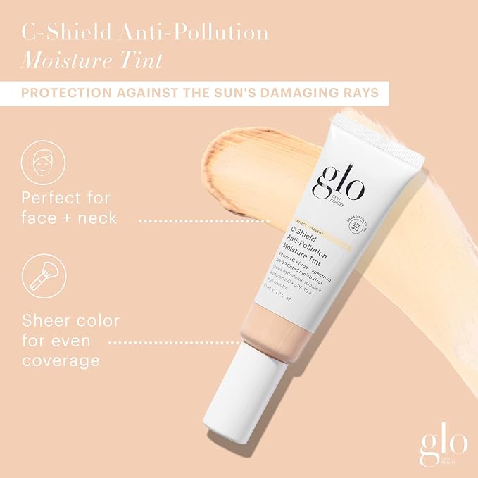 Glo Skin Beauty C-Shield Anti-Pollution Moisture Tint - Tinted Moisturizer With SPF 30 for Face, Broad Spectrum Protection & Vitamin C, 1.7 Oz (1N-Fair)-BrightBean Baby
