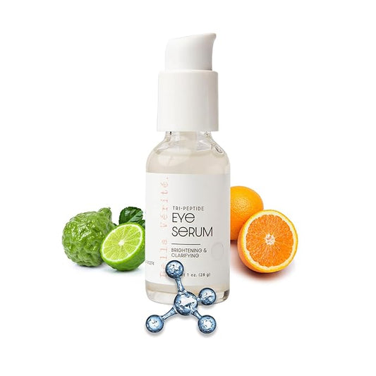 Bella Vérité. Vegan, Tri-Peptide Eye Serum for Mature Skin, Under Eyes to Smooth Fine Lines, Brighten Dark Circles and De-Puff Bags with Hyaluronic Acid, Bergamot, and Triple Peptides, 1 Fl Oz-BrightBean Baby