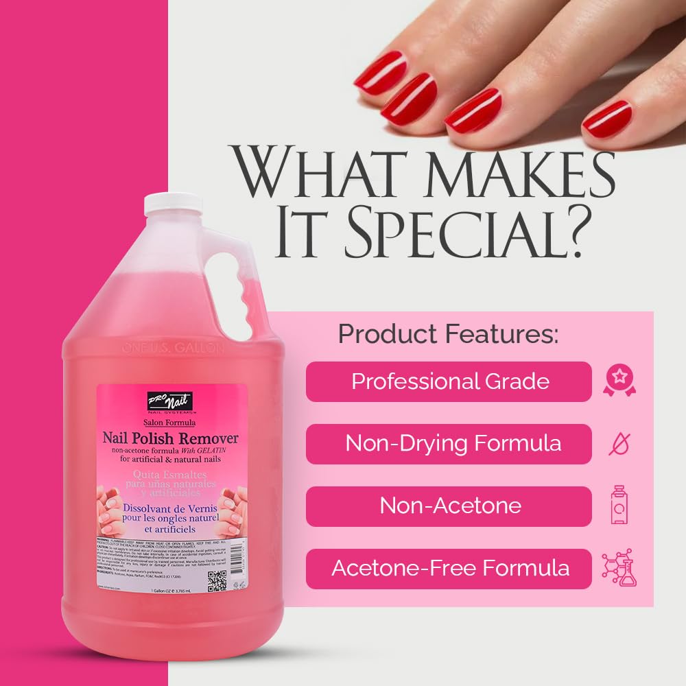 PRONAIL - Non-Acetone Nail Polish Remover Professional, Maximum Strength, 1 Gallon-BrightBean Baby