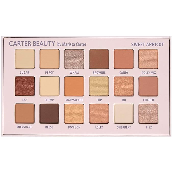 Carter Beauty 18 Shade Eyeshadow Palette | Long Lasting Eye Shadow Makeup | Shimmer & Matte Vibrant Colors (Sweet Apricot)-BrightBean Baby