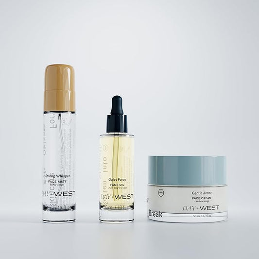 Day+West’s Secret Weapon Kit Skincare Gift Set | Three Sensitive Skin Essentials Including Hydrating Mist, Face + Neck Cream Moisturizer, Facial Oil | With Organic Prickly Pear, Calendula, Vitamin C-BrightBean Baby