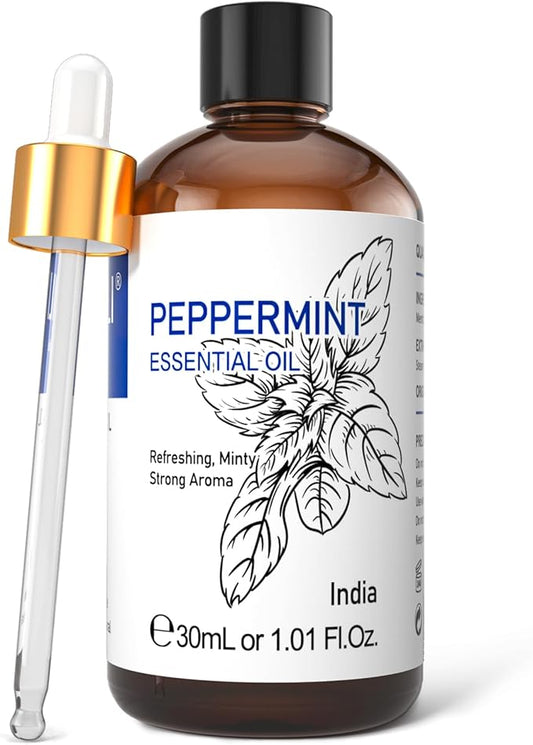HIQILI 1 Fl Oz Peppermint Oil, for Homemade Spray, Diffuser, 100% Pure Natural 30ML-BrightBean Baby