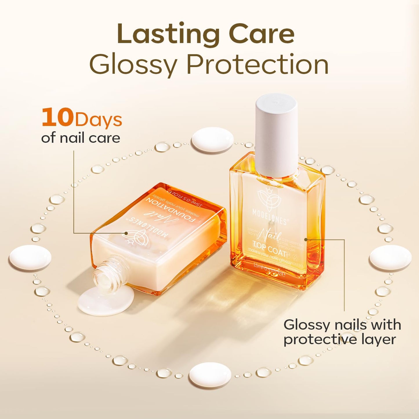 modelones Nail Strengthener Clear Gel Top Coat Nail Polish Cuticle Oil Pen Milky White Nail Repair for Damaged Nails Care Kit for Women 15 ml Ridge Filler for Growth-BrightBean Baby