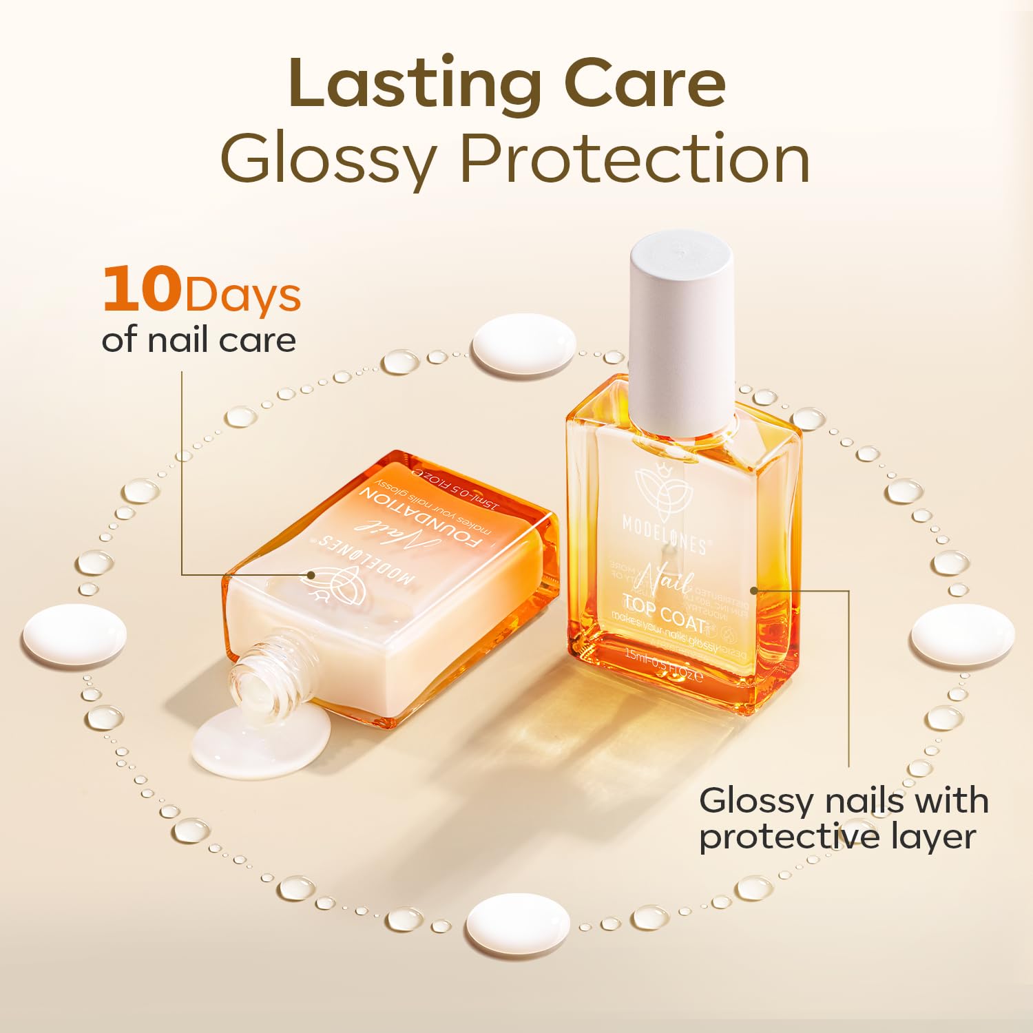 modelones Nail Strengthener Clear Gel Top Coat Nail Polish Cuticle Oil Pen Milky White Nail Repair for Damaged Nails Care Kit for Women 15 ml Ridge Filler for Growth-BrightBean Baby