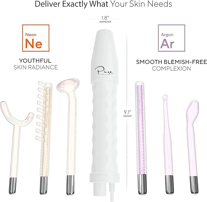 NuDerma Professional Skin Therapy Wand - Portable Skin Therapy Machine with 6 Neon & Argon Wands – Boost Your Skin – Clear Firm & Tighten-BrightBean Baby
