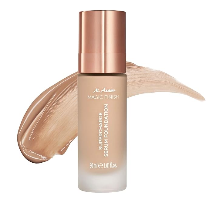 M. Asam MAGIC FINISH Supercharge Serum Foundation Cool Honey (1.01 Fl Oz) - Moisturizing Make Up & Firming Face Serum In One, Anti-aging CC Cream With Optimal Coverage & Hyaluronic Acid-BrightBean Baby