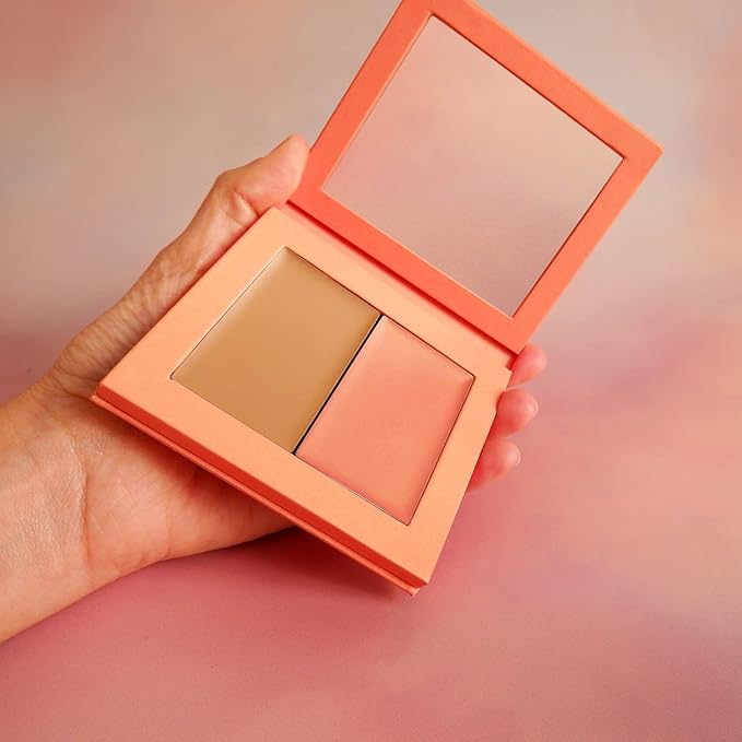 Makeup Cream Blush + Bronzer Refillable Palette - 8g - 0.282 Oz. - Long Lasting, Easy to Use, for a Radiant, Natural, Luminous Skin-BrightBean Baby