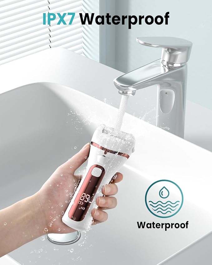 PUBOO Foot Callus Remover Electric 10000 RPM 3-Speed IPX7 Rechargeable Pedicure Kit for Hard Skin Women & Men. Portable Multi-Roller File Grinder Sander Scrubber with LED Display for Wet & Dry Feet-BrightBean Baby