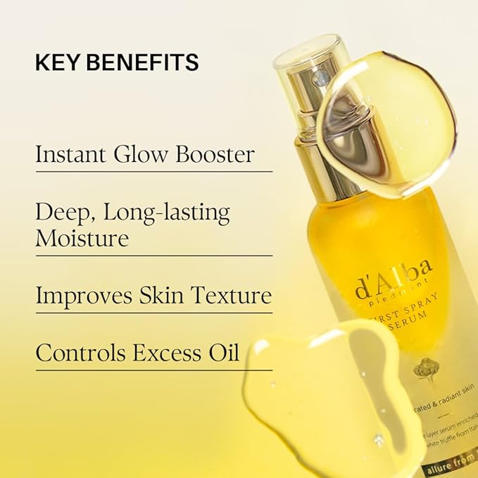 [2 Bottles] d'Alba Italian White Truffle First Spray Serum, Vegan Skin Care, Hydrating Face Moisturizer, Glow Serum for Radiant Skin, Non Comedogenic, All In One Mist (6.76 oz.)-BrightBean Baby