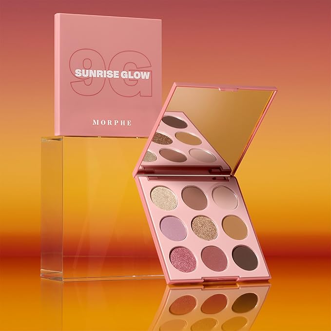 Morphe 9G Sunrise Glow Artistry Palette - Warm & Rosy Neutral Makeup Palette with Matte & Shimmer Finishes - Highly Pigmented Eye Makeup with a Blendable & Buildable Formula (0.35 oz)-BrightBean Baby