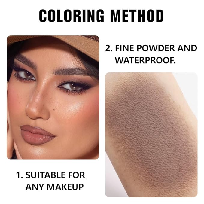 evpct Matte Brown Single Eyeshadow Palette Makeup for Older Women, Nude Cocoa Brown Cream Eye Shadow Palette Makeup Singles for Older Women Matte, High Pigment Waterproof Monochrome Mini Eyeshadow-BrightBean Baby