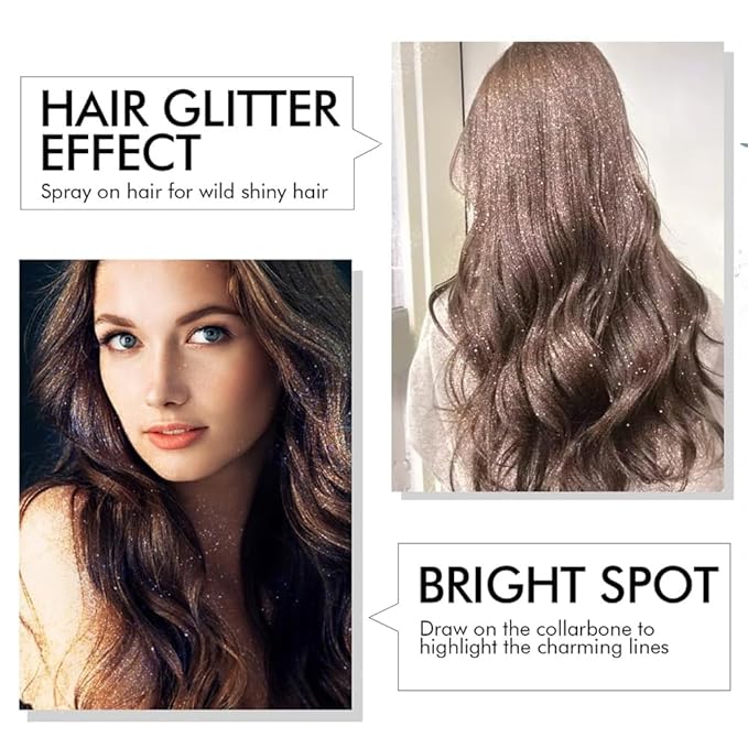 Glitter Body Highlighter Powder Body Shimmer Sparkle Face Brightening Highlighter Powder for Face Eyes Body Glow Makeup With sponge head（01#）-BrightBean Baby