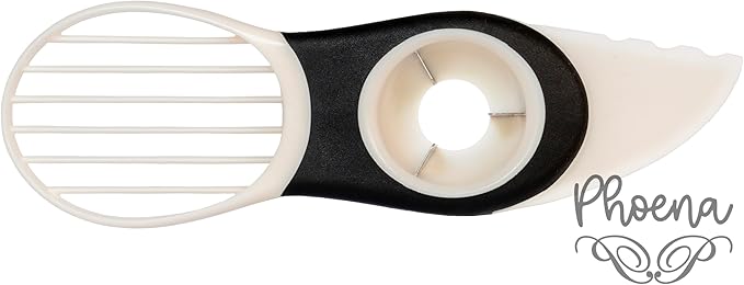 Avocado Fruit Slicer Pitter 3 in 1 Banana Dragon Fruit Peach Pear Passionfruit White & Black Kitchen Gadget Tool Comfortable to Grip Core Remover Food Safe Fruit & Vegetable PHOENA