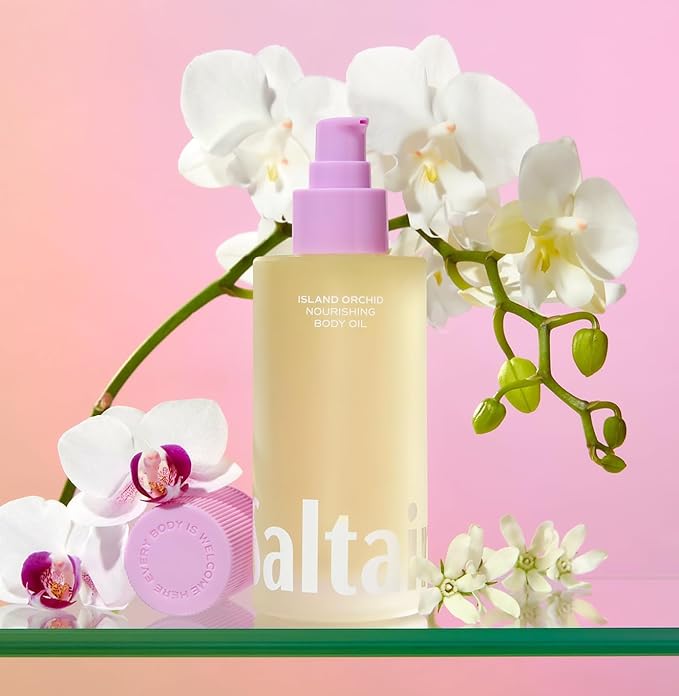 Saltair Body Oil. Luxurious Island Orchid After Shower and Bath Oil Moisturizer for Women. Botanical, Non-Greasy, and Well-Absorbing Lotion for Hydrating Dry Skin. 4oz Pump Bottle-BrightBean Baby