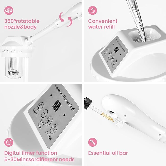 face Steamer Clean Skin Firming Pores and Moisturizing Suitable for a Beauty, Spa, at Home-BrightBean Baby