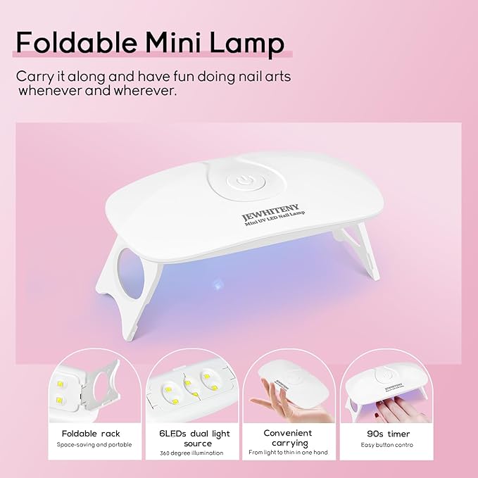 JEWHITENY Poly Extension Gel Nail Kit 14 PCS Poly Gel Kit with Slip Solution and Mini Lamp Nail Art Design Beginner-BrightBean Baby