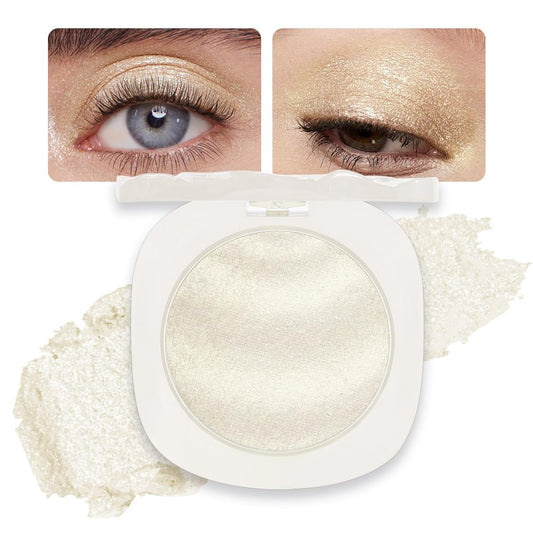 Champagne Rose Gold Shimmer Glitter Sparkling Monochrome Eyeshadow Palette,Metallic Single Eye Shadow for Older Women,Long Lasting Naturing-Looking Eye Makeup-BrightBean Baby