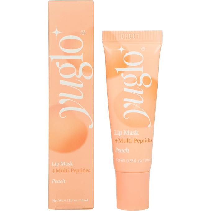 YUGLO Lip Sleeping Mask with Multi-Peptides | Peach Flavor | Hydrating & Plumping Lip Treatment for Dry, Chapped Lips | Nourishes & Moisturizes | Overnight Lip Repair-BrightBean Baby