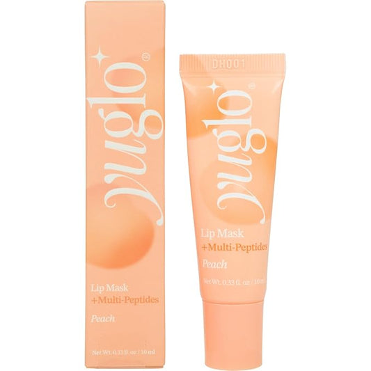YUGLO Lip Sleeping Mask with Multi-Peptides | Peach Flavor | Hydrating & Plumping Lip Treatment for Dry, Chapped Lips | Nourishes & Moisturizes | Overnight Lip Repair-BrightBean Baby